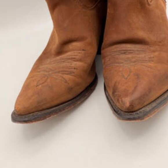 Justin Cowboy Boots Brown Leather Western Embroidered Men’s 9B (Women’s 10.5) - Picture 10 of 15